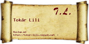 Tokár Lili névjegykártya